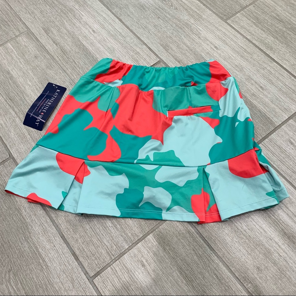 Katherine Way turquoise and red golf skirt - Picture 6 of 8